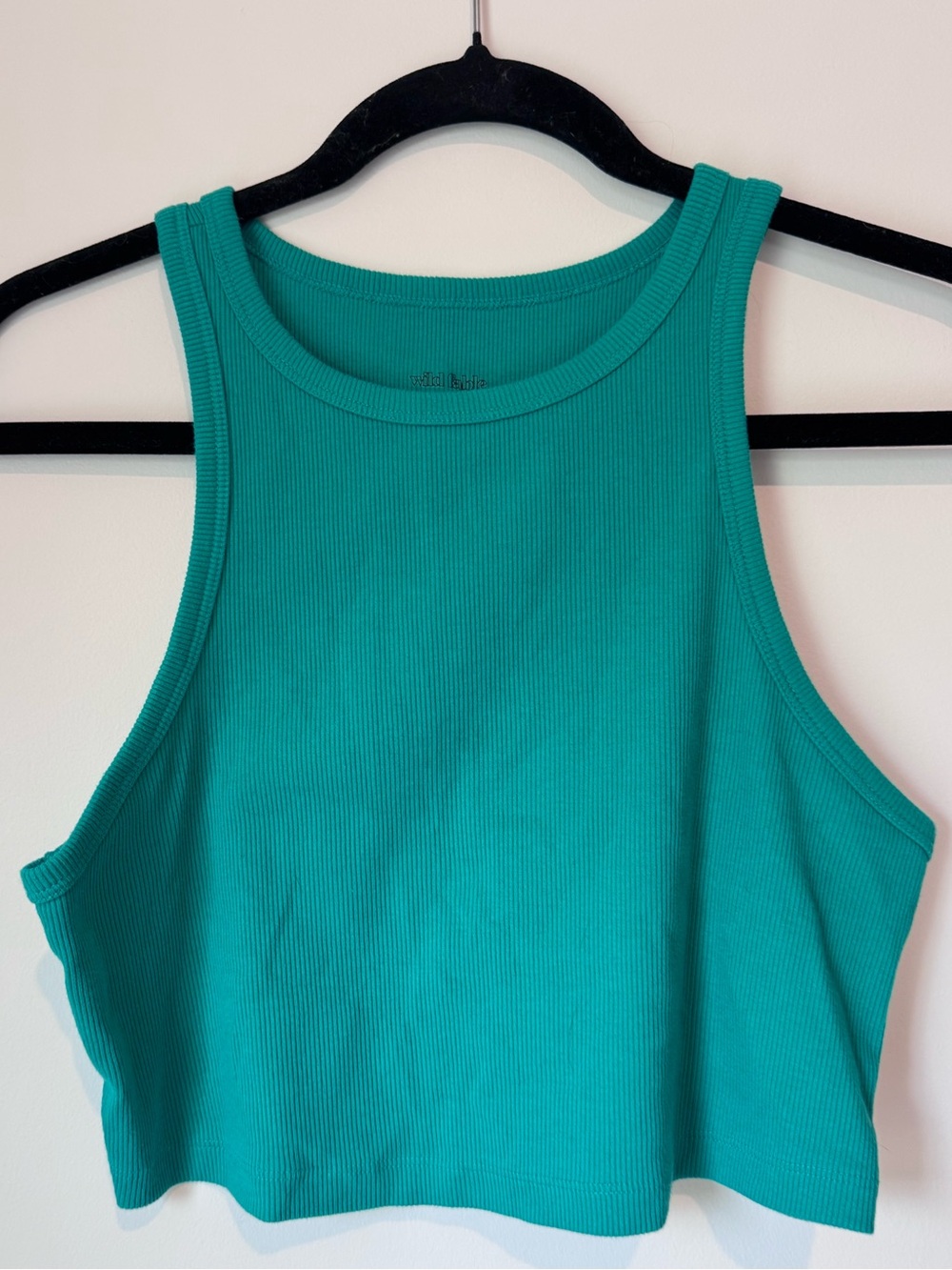 Wild Fable Teal Sleeveless Ribbed Crop Tank Top